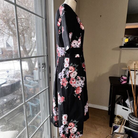 NWT Brooks Brothers Ponte Rose Dark Navy Party Dress Fit Flare Size 10 $228 - Picture 16 of 16